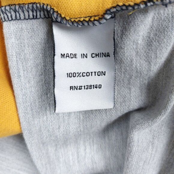 Born Fly Polo Shirt Mens XL Anytown USA Colorblock Yellow Navy Blue Extra Large - Picture 7 of 10